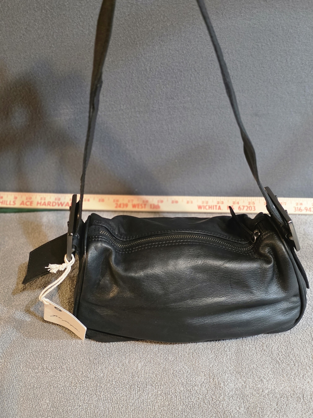 Free People Black Leather Mini Shoulder Bag